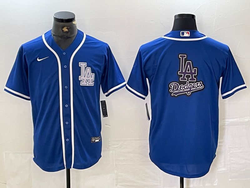 Men Los Angeles Dodgers Blank Blue Second generation joint name Nike 2024 MLB Jersey style 5